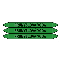 Značení potrubí, průmyslová voda,3 ks, 355 × 37 mm